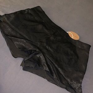 Satin metallic shorts